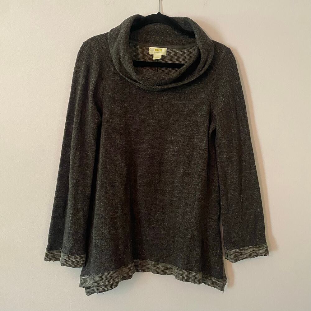 Maeve Anthropologie Gray Cowlneck Long Sleeve Sweater Minimalist Women's Small